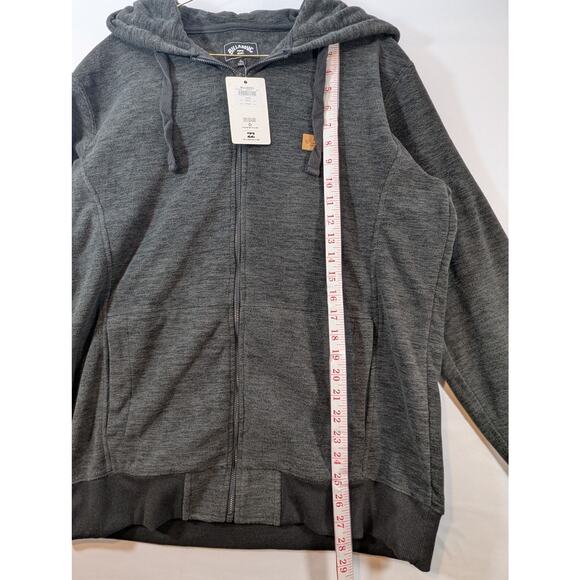 NWT Billabong Summit Full Zip Fleece Hoodie in Black Heather sz Large - Picture 6 of 7